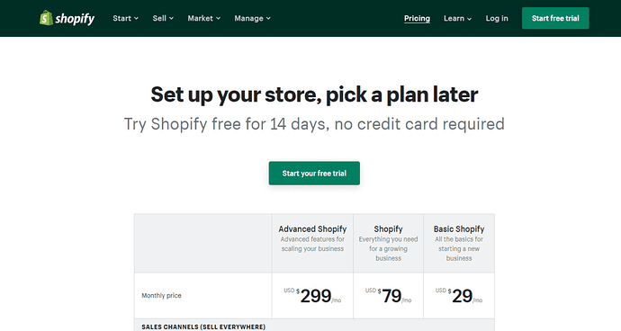 Configurez les prix de Shopify et ouvrez votre boutique en ligne dès aujourd'hui - Essai gratuit Shopify Pricing Setup et ouvrez votre boutique en ligne aujourd'hui - essai gratuit